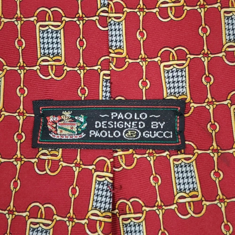 PAOLO by GUCCI red 100% silk tie luxury